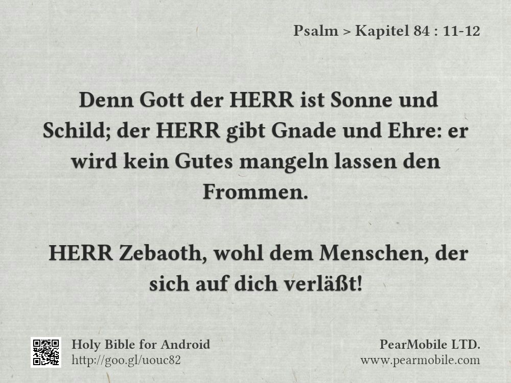 Psalm, Kapitel 84:11-12